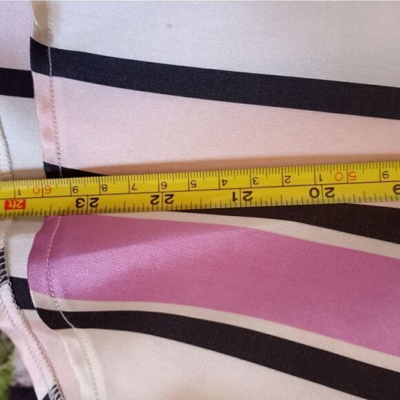 NWT Etienne Aigner 6 Block Color Striped Short Petal SILK Blend Women Top Blouse - Picture 11 of 12
